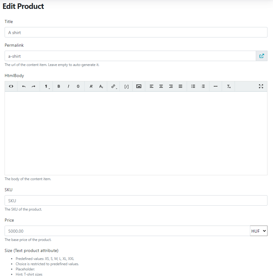 Edit a Product content item