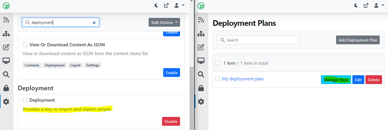 Deployment UI improvements