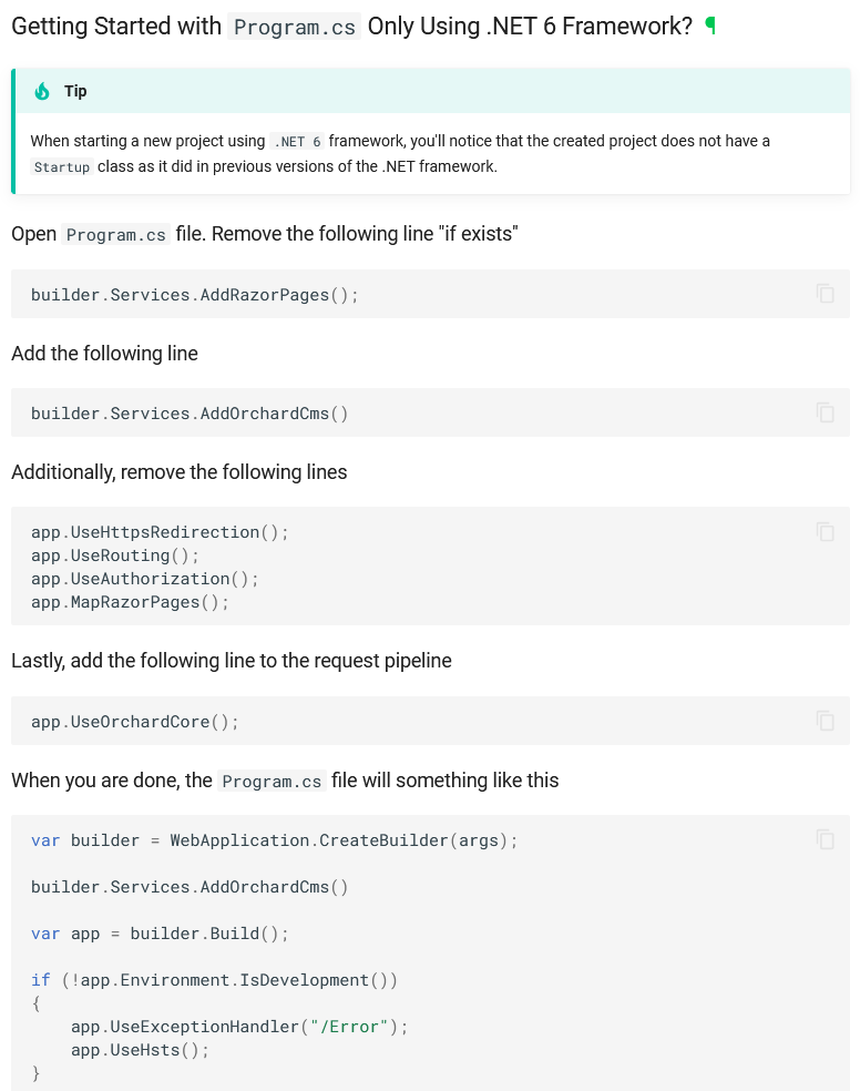 Updating the Getting Started page of the documentation