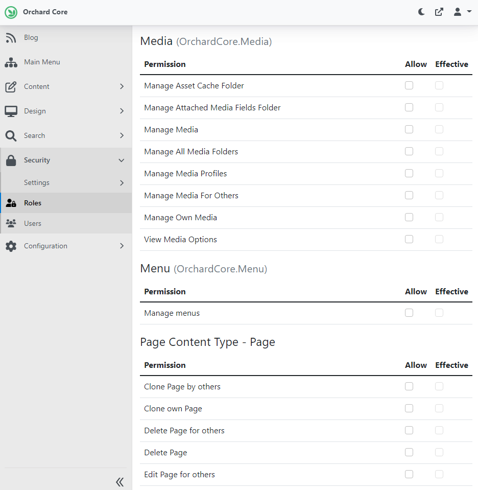 New UI for managing permissions