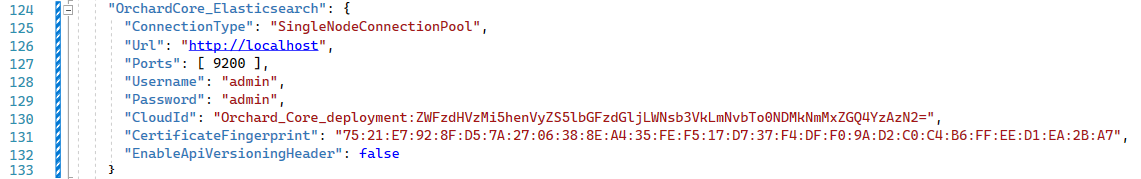 Setting up the Elasticsearch module using appsettings