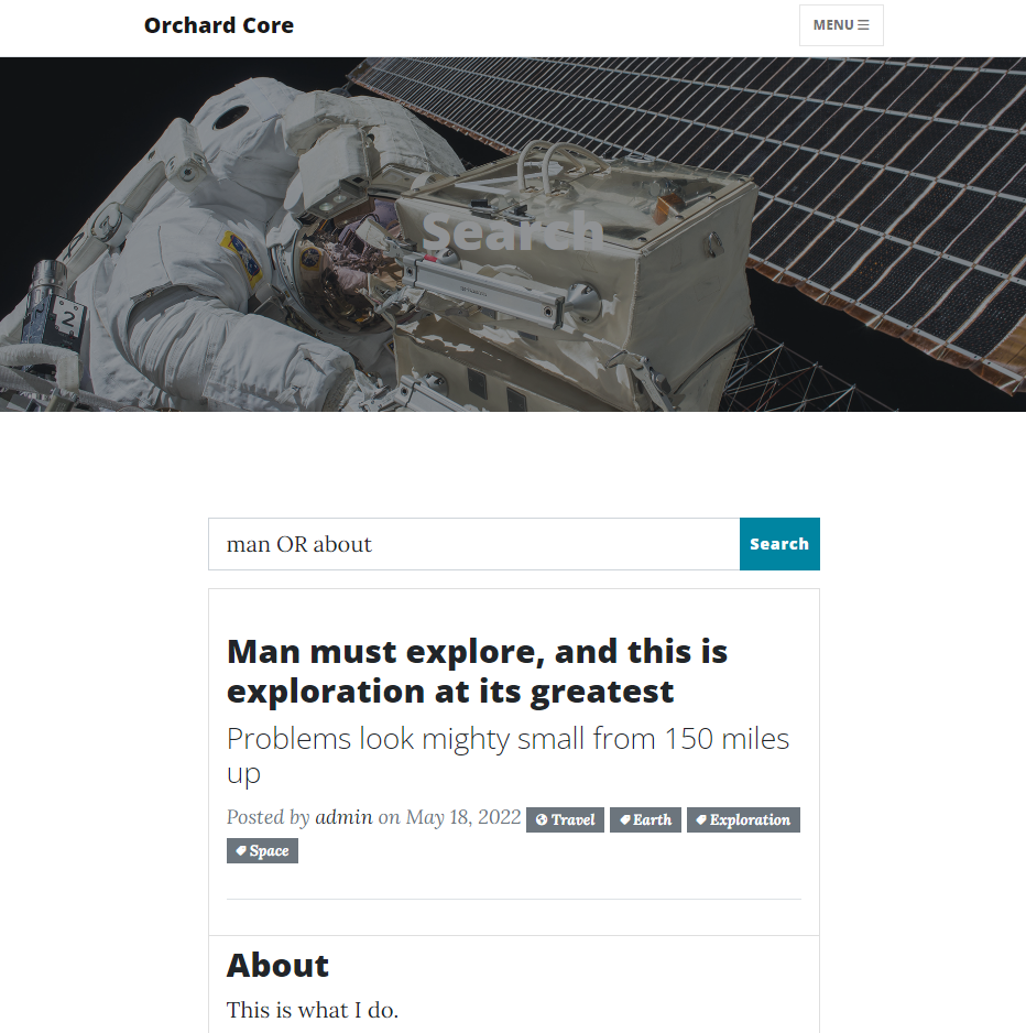 The search form