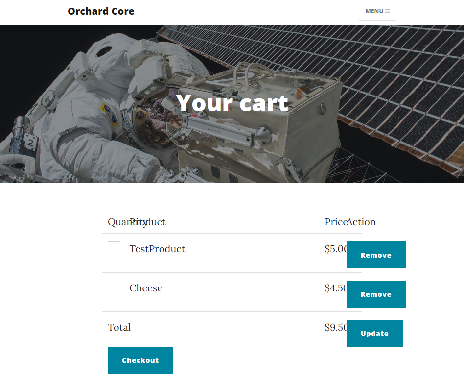 The content of your cart