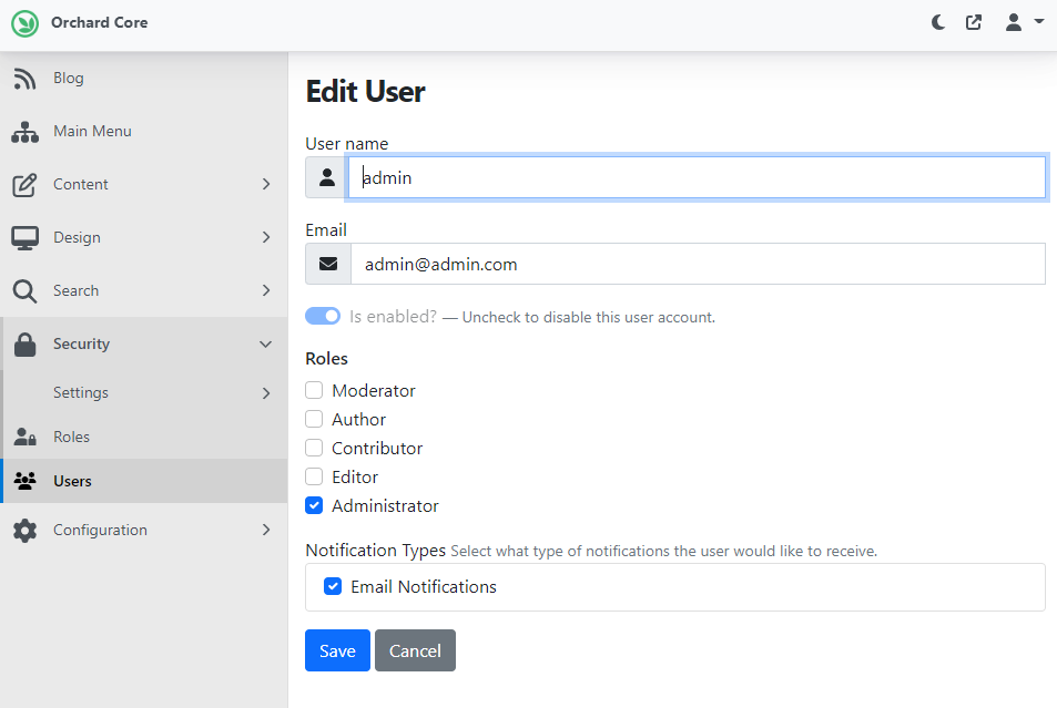 User notification types