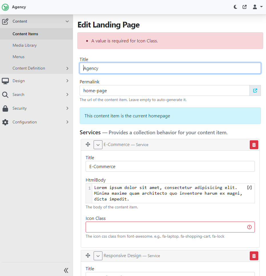 Show the content of the Bag Part when request generates error