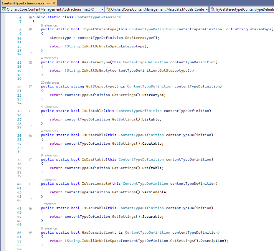 The ContentTypeExtensions class