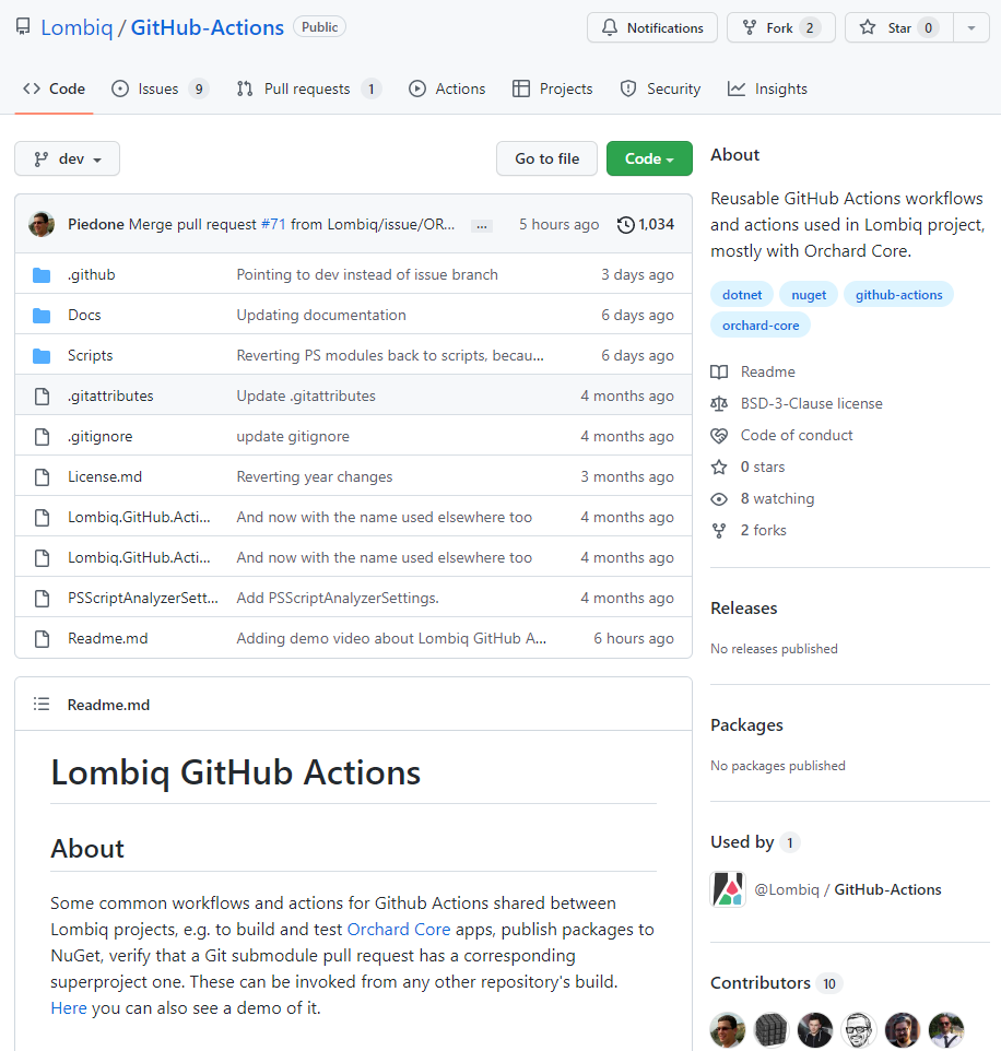 The Lombiq GitHub Actions project