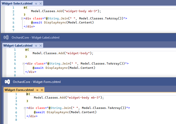 Default form templates for the The Default Theme