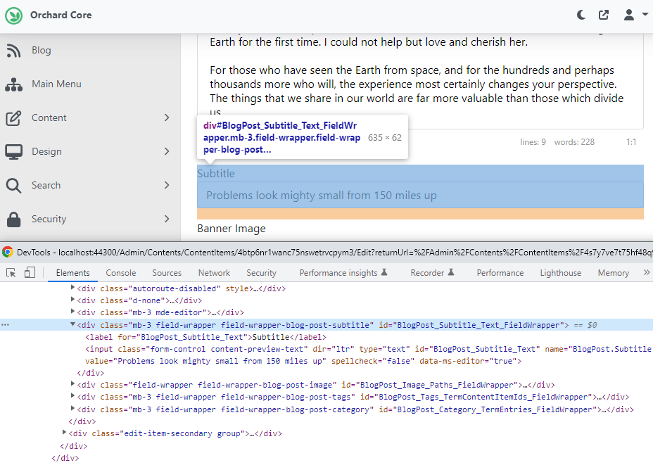Updated wrapper of the Subtitle Text Field
