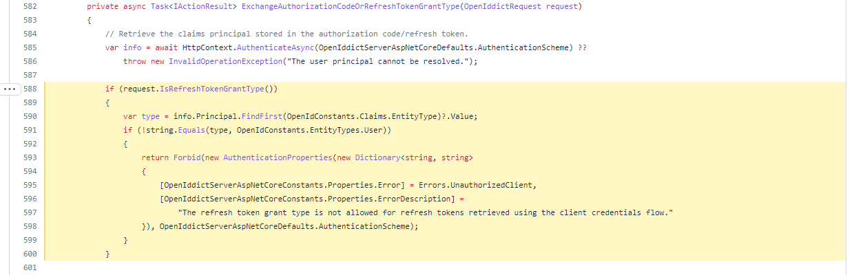 Preventing blocking refresh token requests