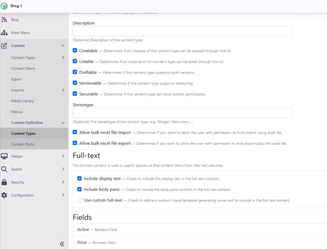 Allow import export checkboxes