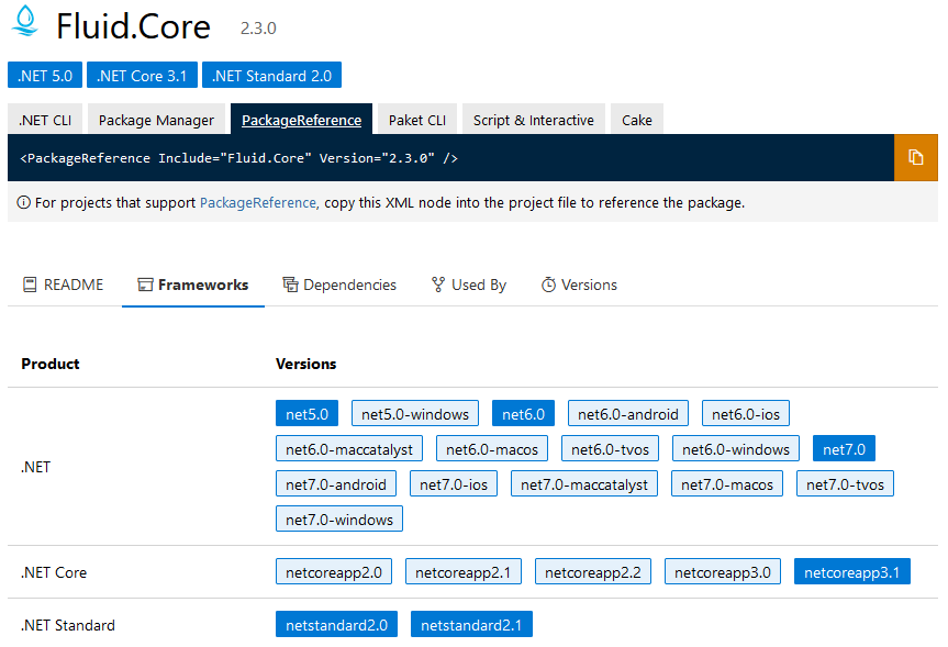 The new version of Fluid.Core