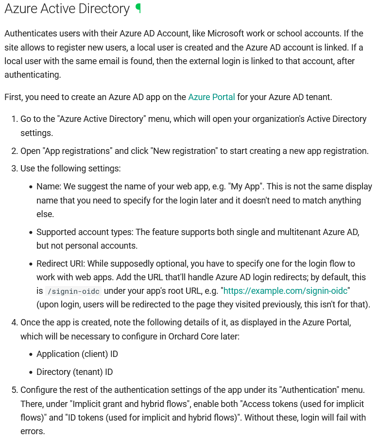 Updated Azure Active Directory documentation