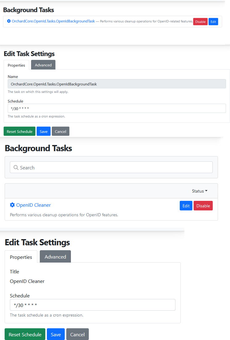 Background Tasks UI changes