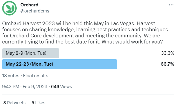 Harvest date Twitter poll