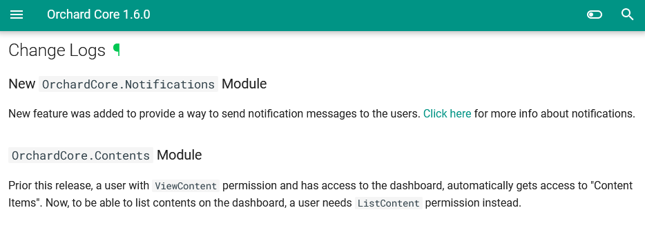 New ListContent permission
