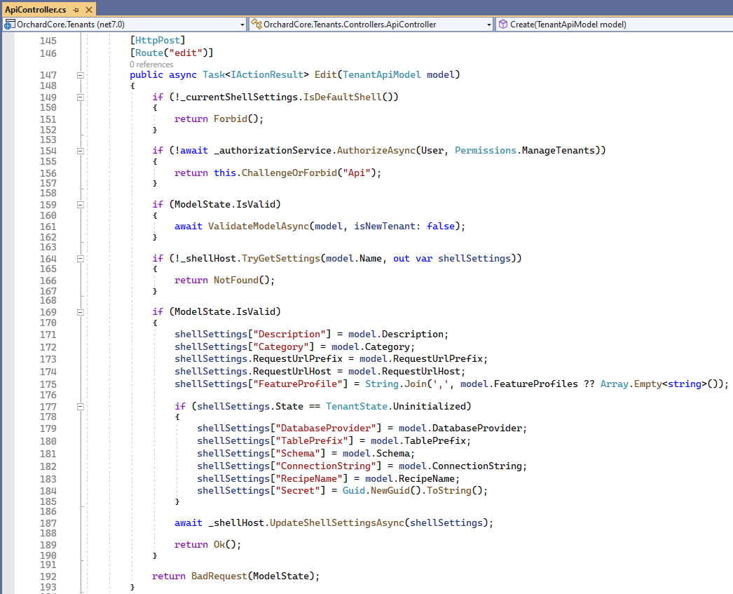 New Edit tenant endpoint