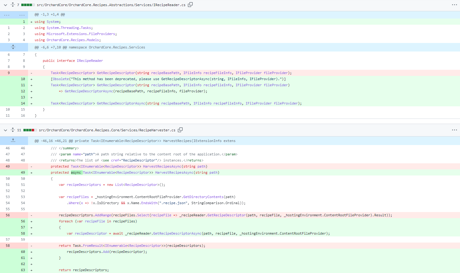 Adding GetRecipeDescriptorAsync