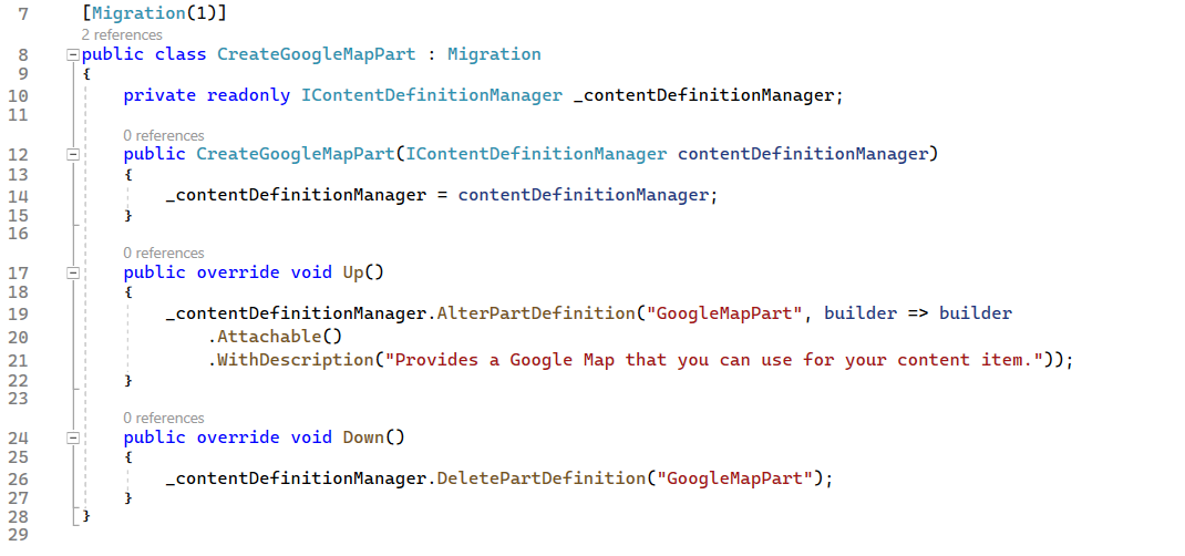 The CreateGoogleMapPart migration