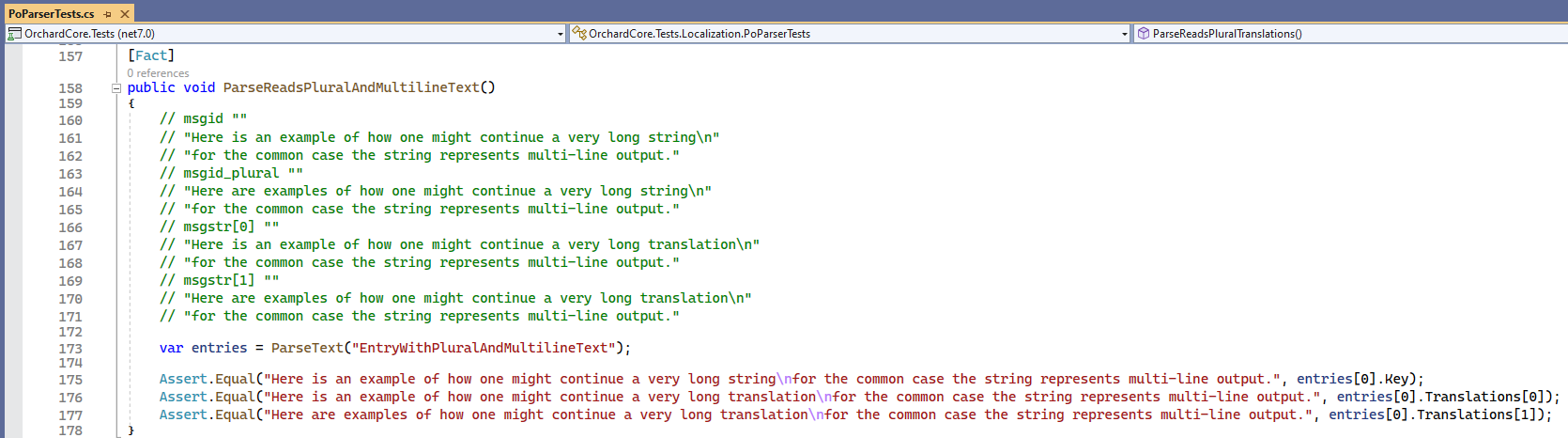 The ParseReadsPluralAndMultilineText unit test