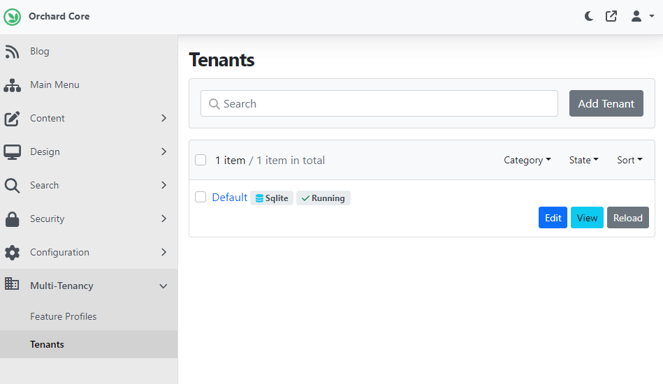 Add top level Multi-Tenancy menu