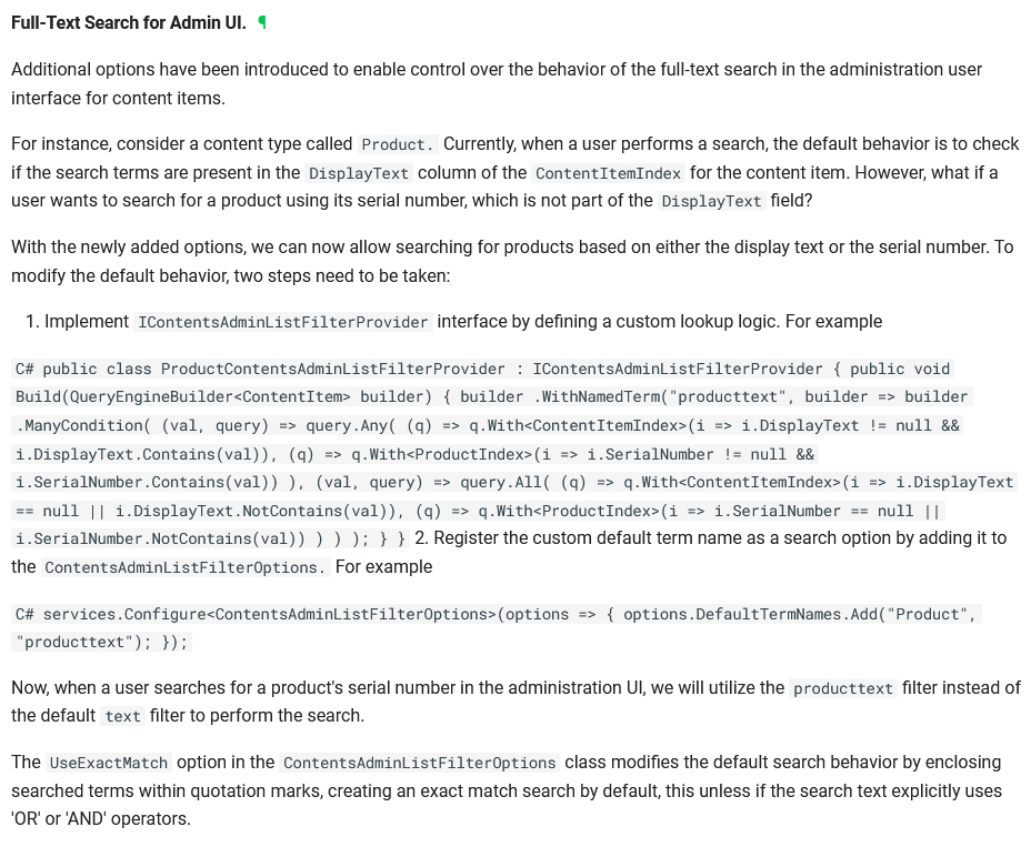 Full-Text Search for Admin UI documentation