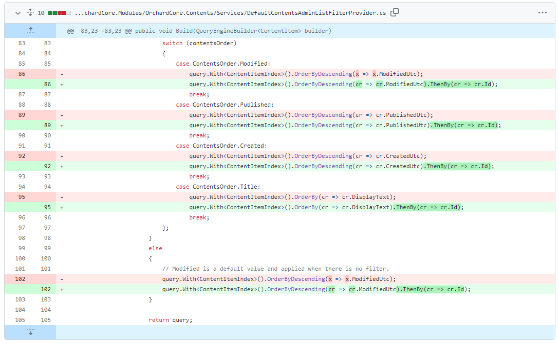 Fix admin UI sort