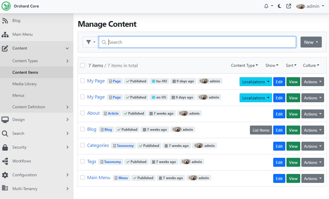 Displaying user avatar in the content items list
