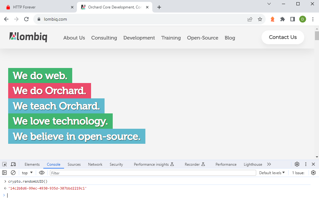 randomUUID in HTTPS