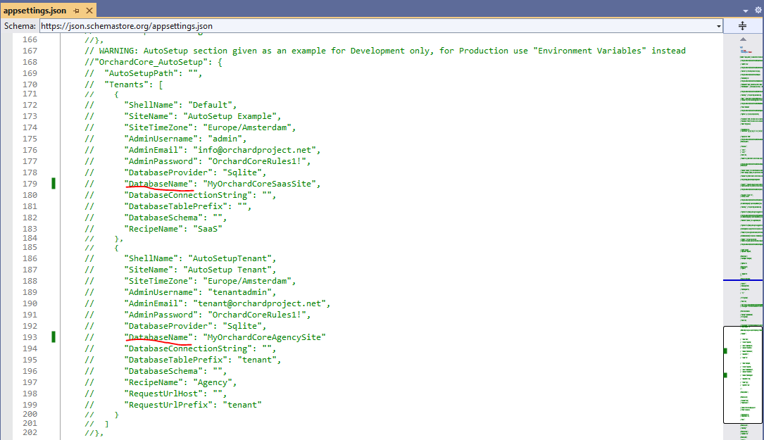 Make Sqlite database name configurable