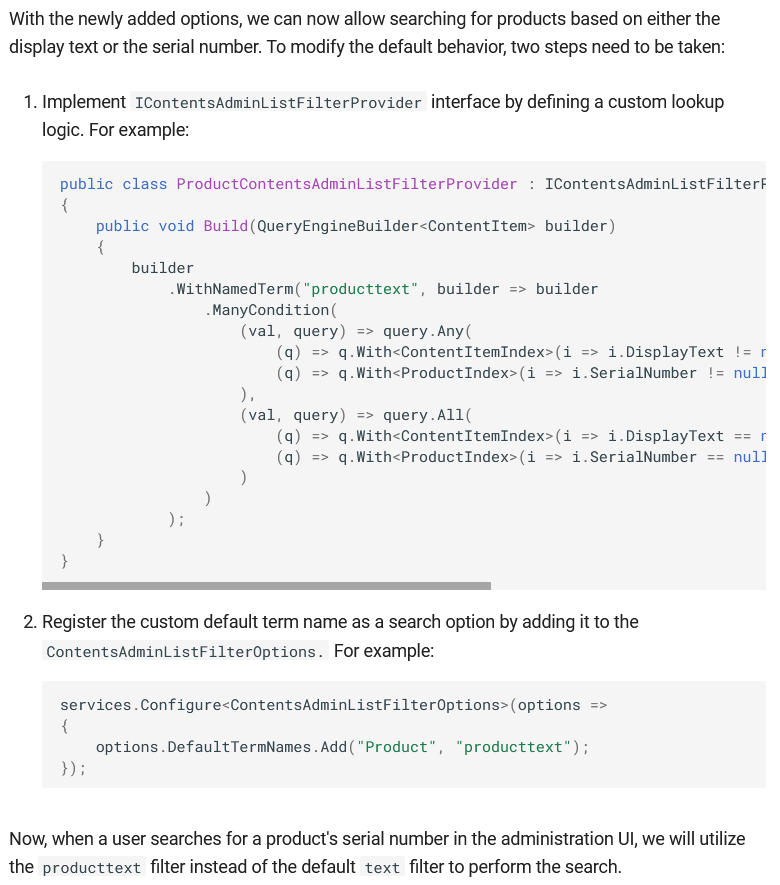Documentation for Full-Text Search for Admin UI