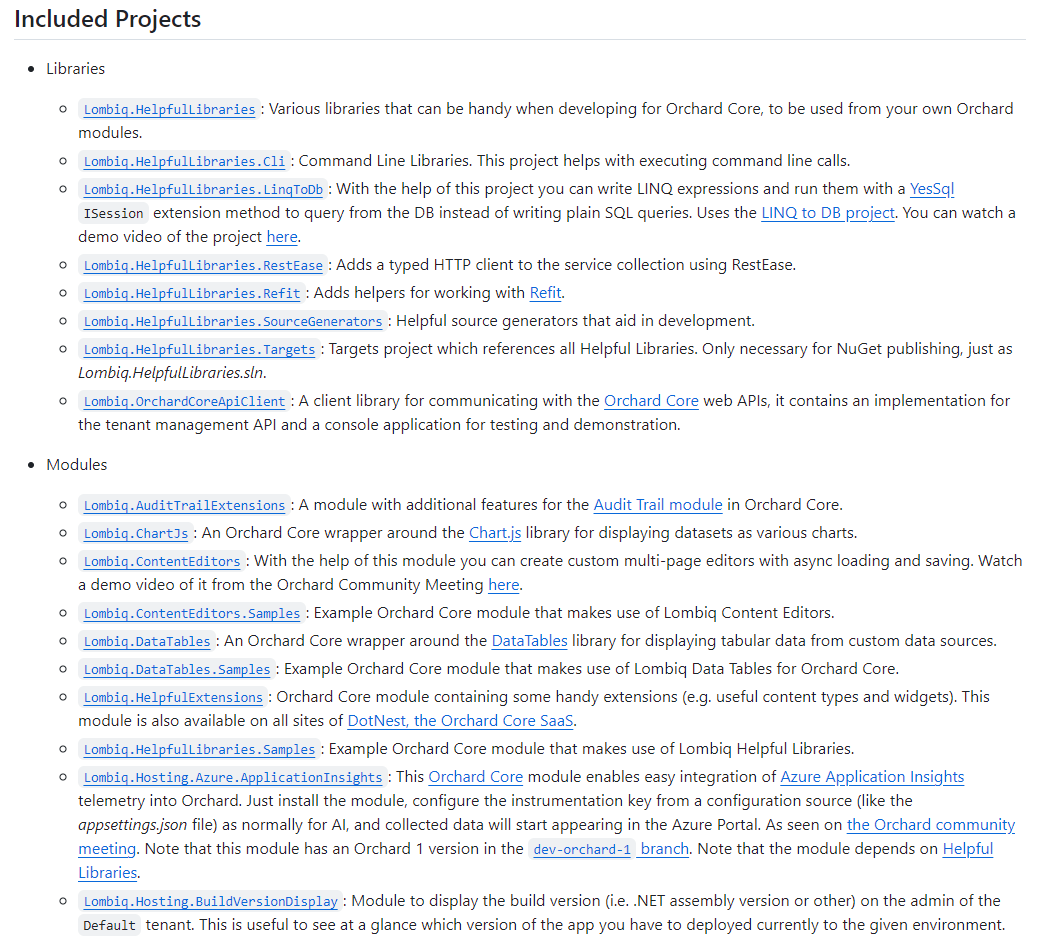 Lombiq's Open-Source Orchard Core Extensions modules