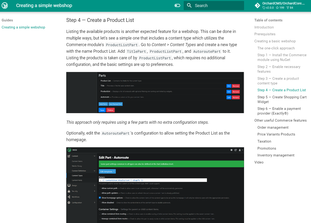 Creating a webshop using OrchardCore.Commerce