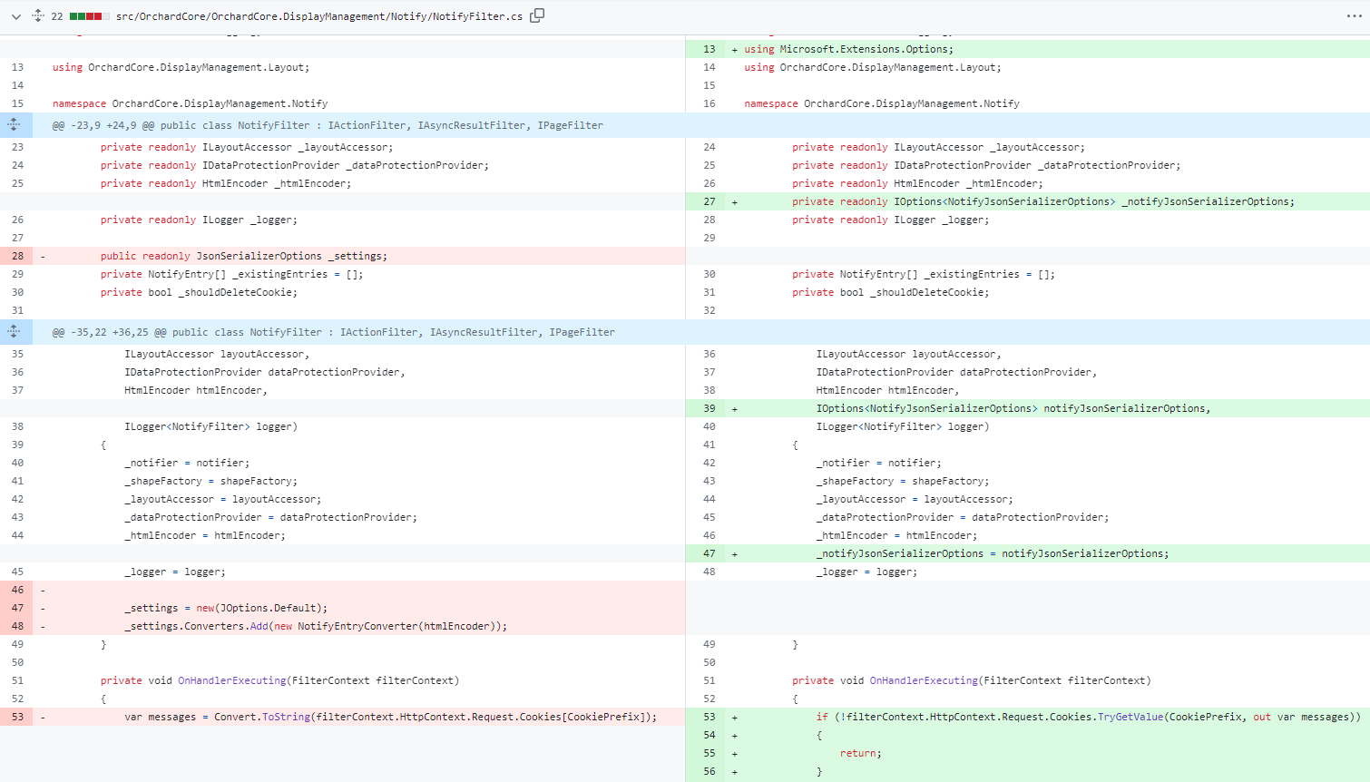 Improve notification filter performance