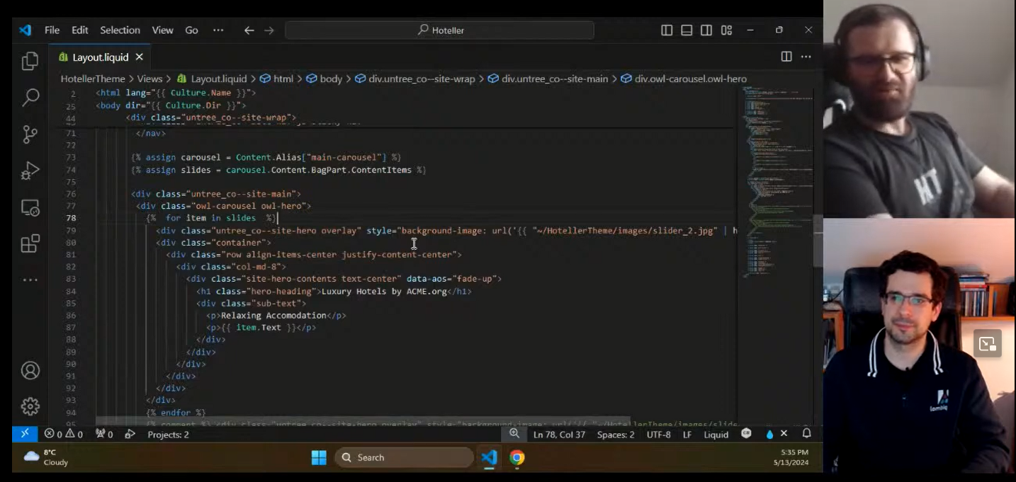 Theme development continued with Zig - Orchard Core Pair Programming by Lombiq