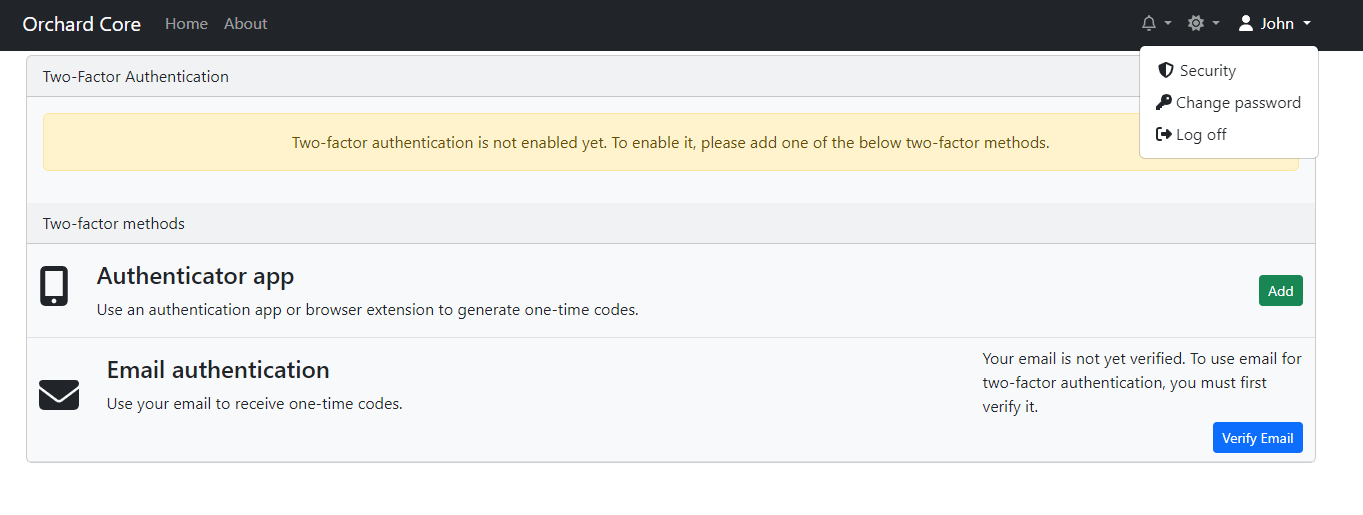 Allow any user to manage two-factor authentication