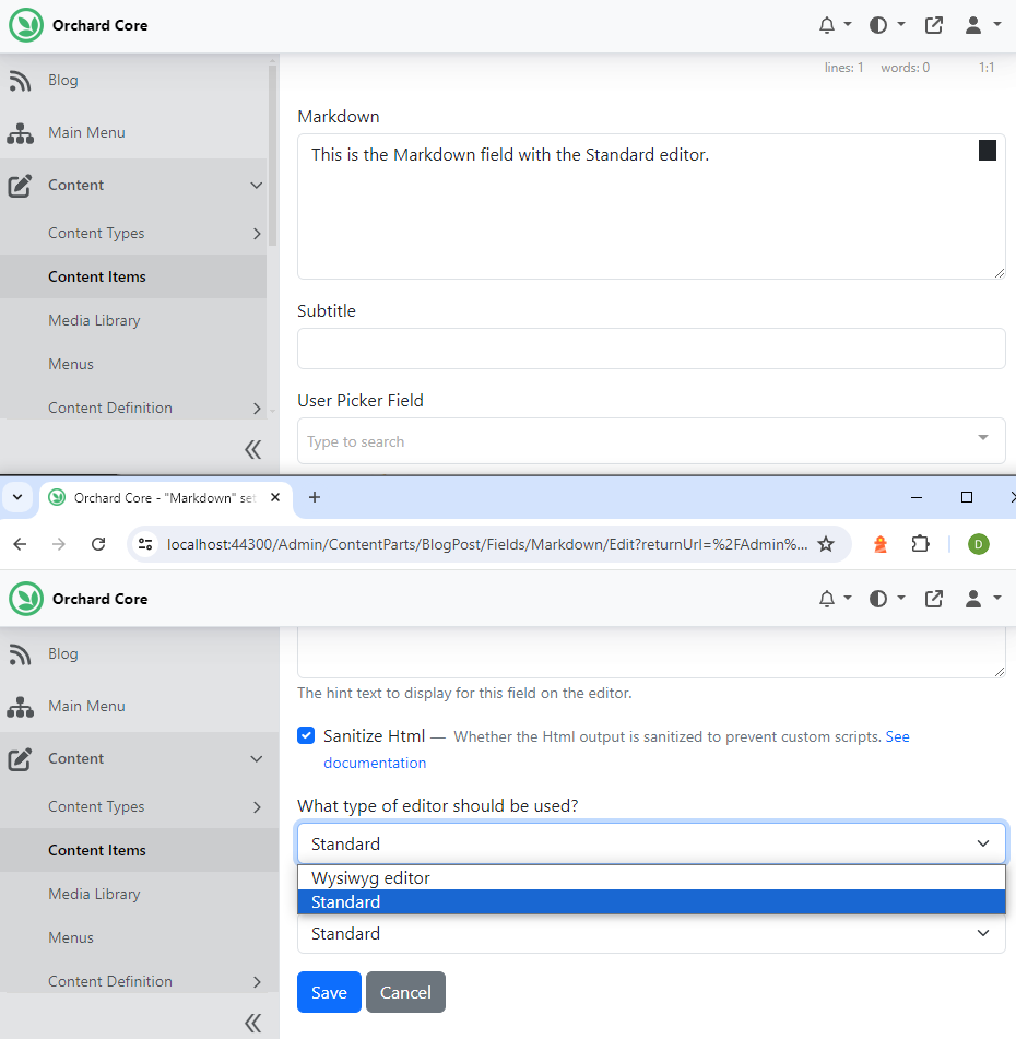 Use TextArea in Markdown Field by default