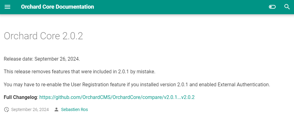 Orchard Core 2.0.2
