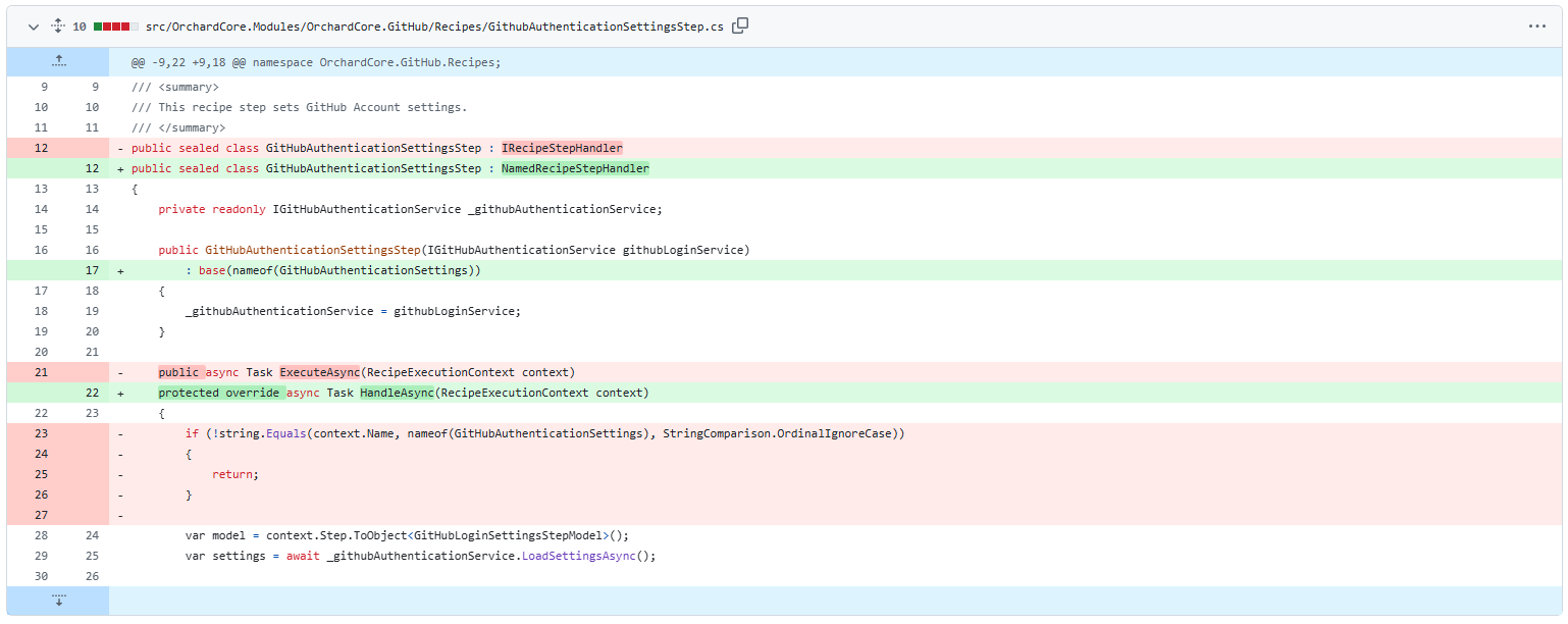 The new GitHubAuthenticationSettingsStep