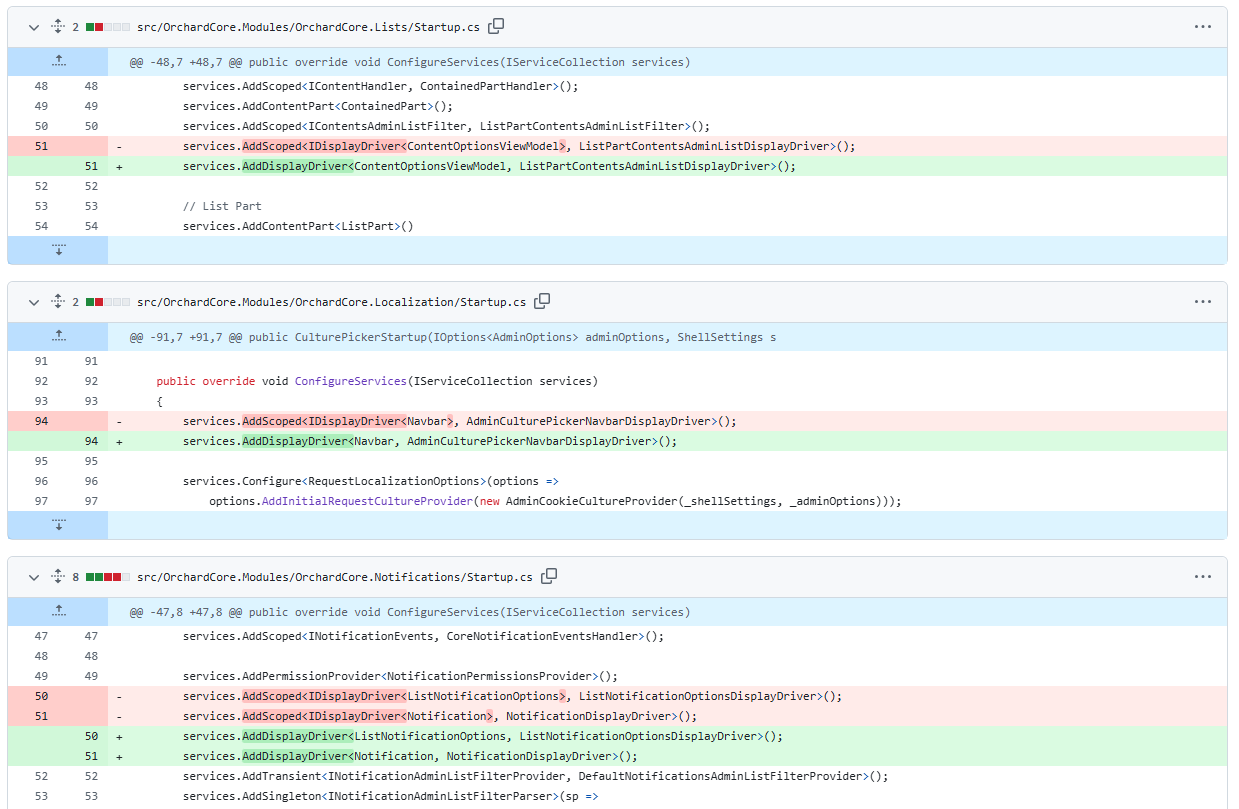 New AddDisplayDriver Service Collection Extension