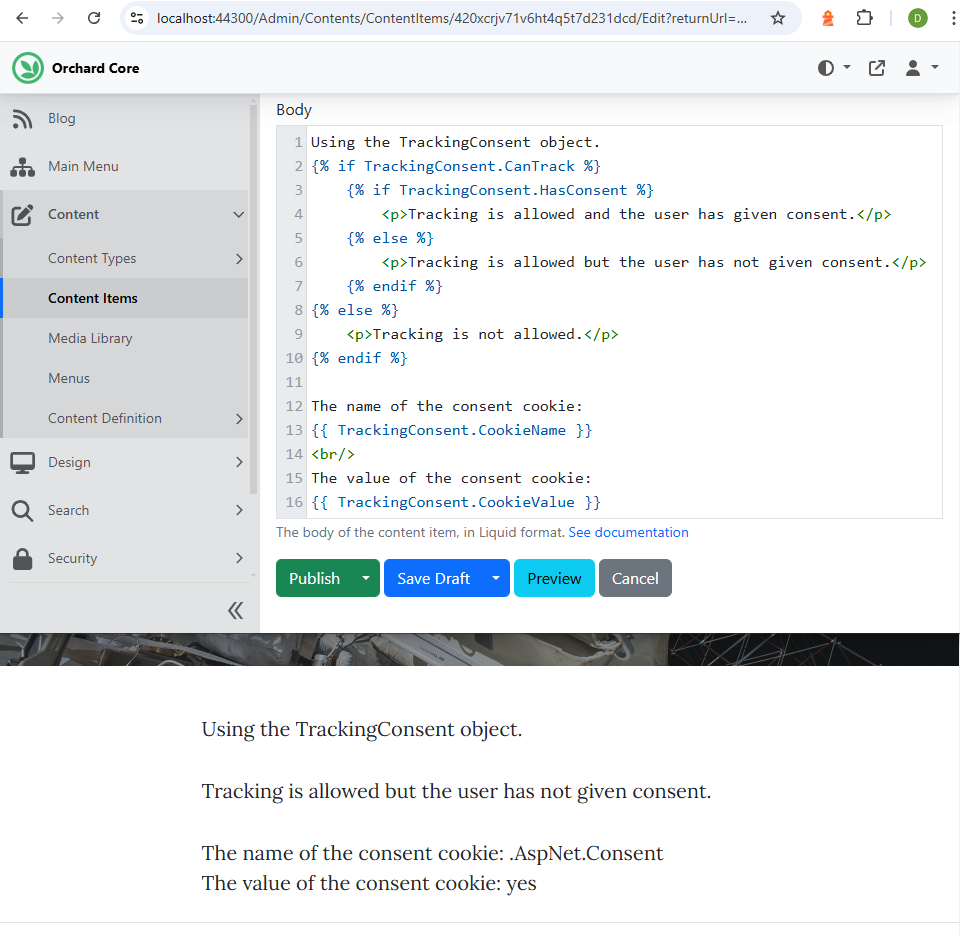 Using the TrackingConsent object