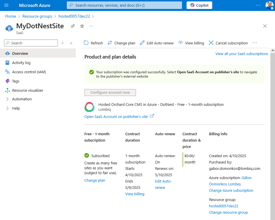 DotNest resource in Azure
