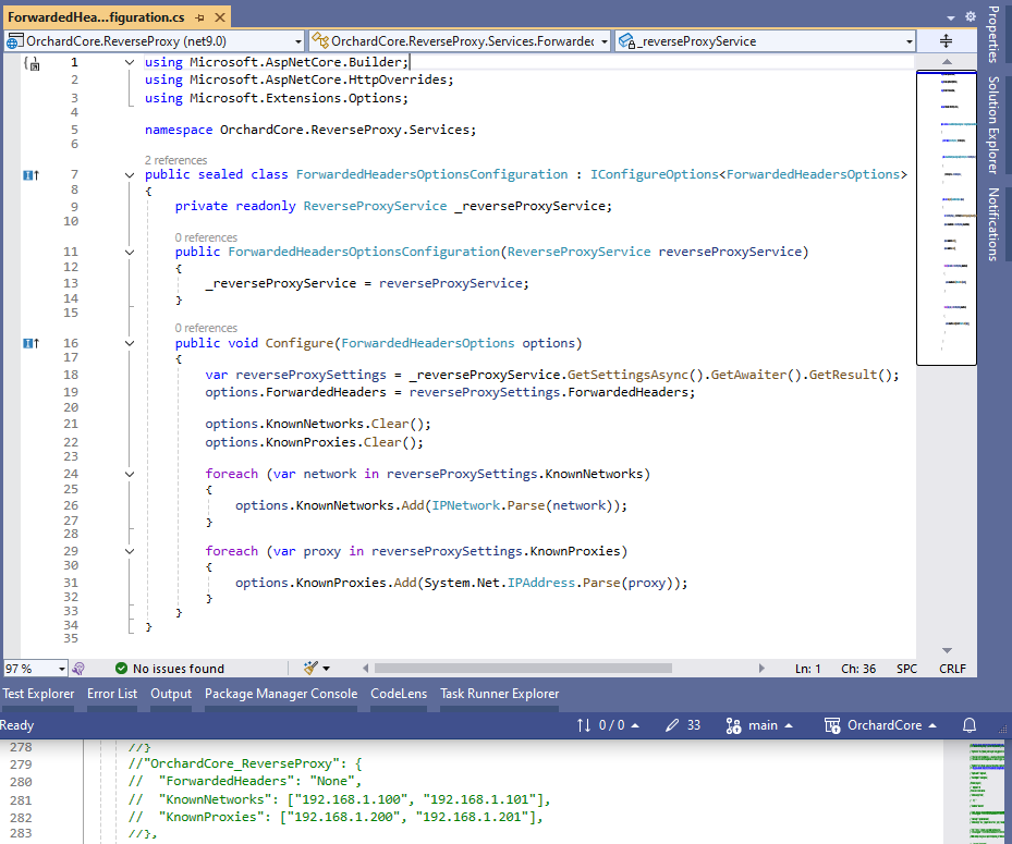 Add KnownNetworks and KnownProperties to the reverse proxy settings