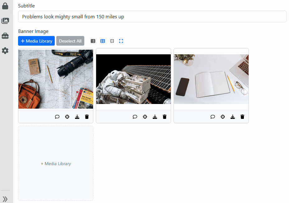 Gallery editor for Media Field