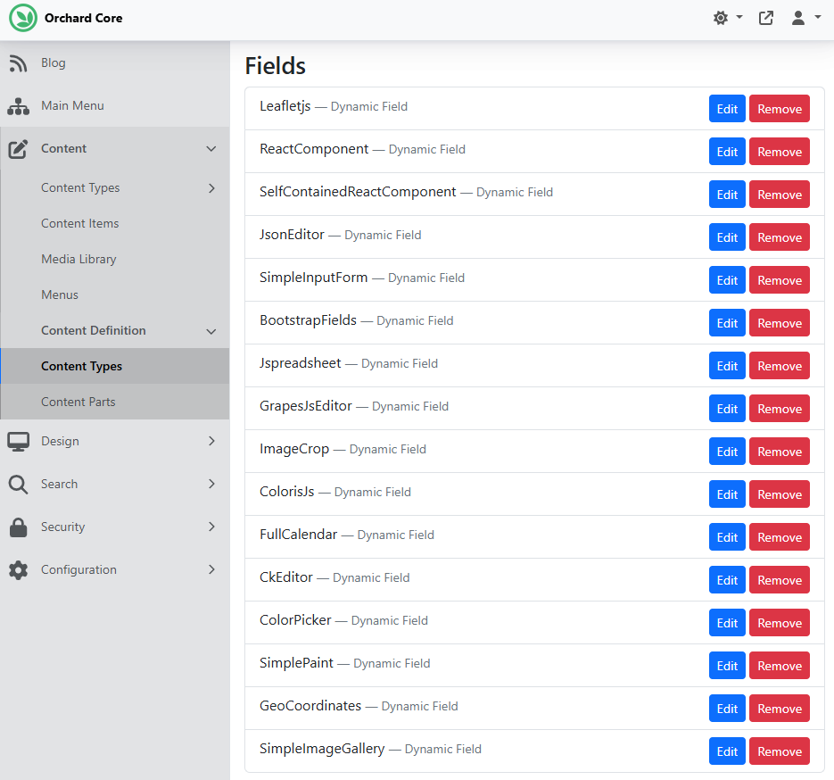 Dynamic Fields examples