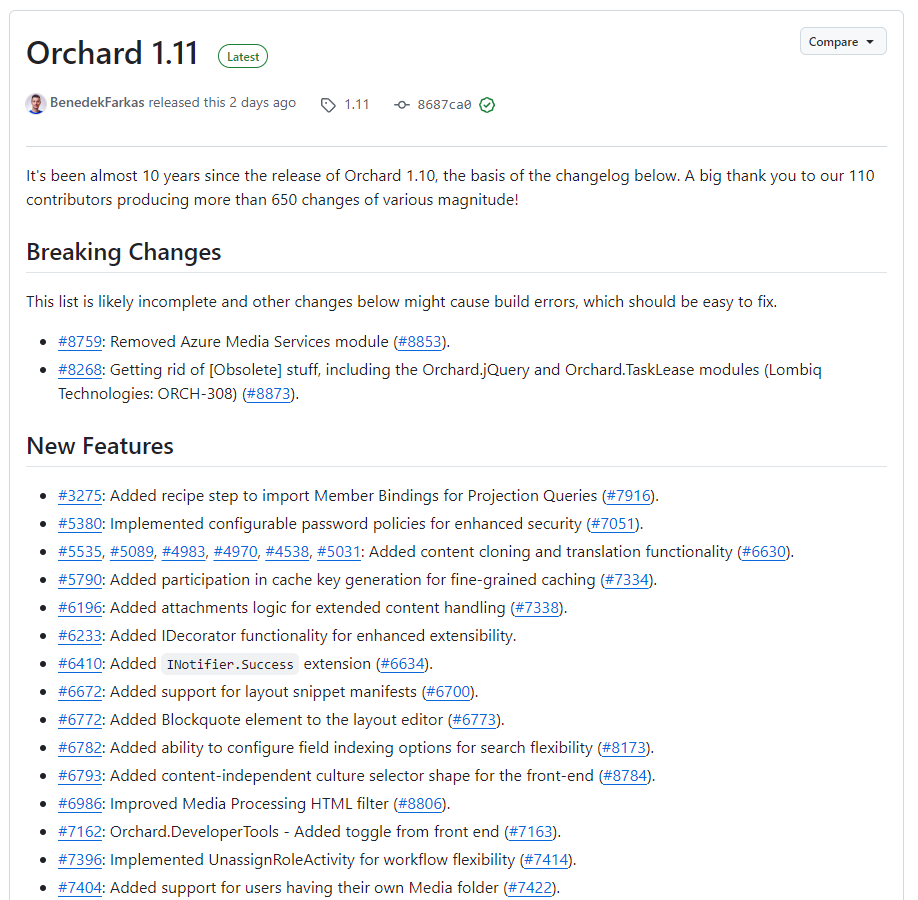 Orchard 1.11 Release
