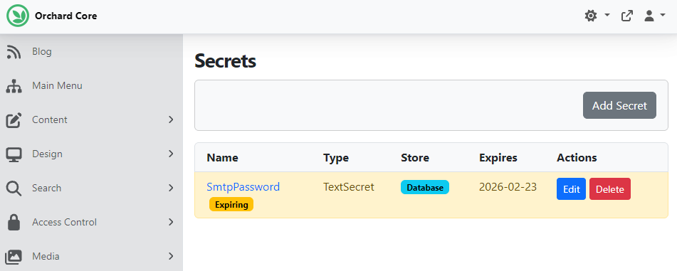 An expiring secret