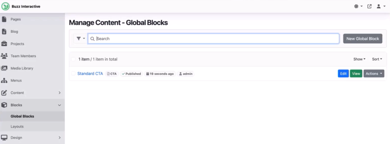 Managing Global Blocks