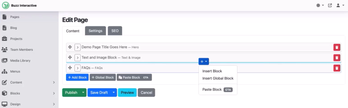 Paste a block