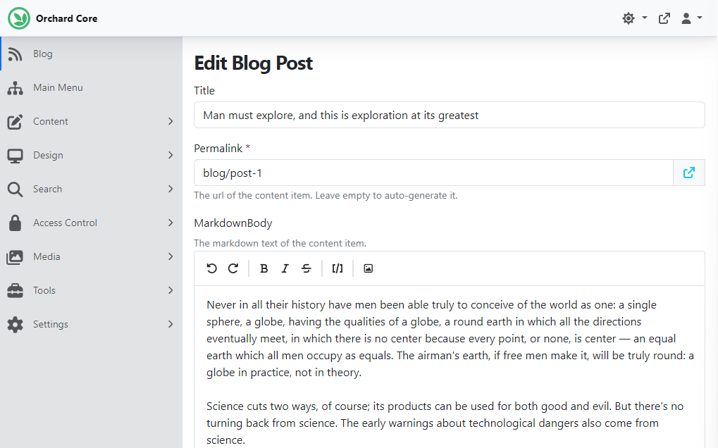 MarkdownBody toolbar